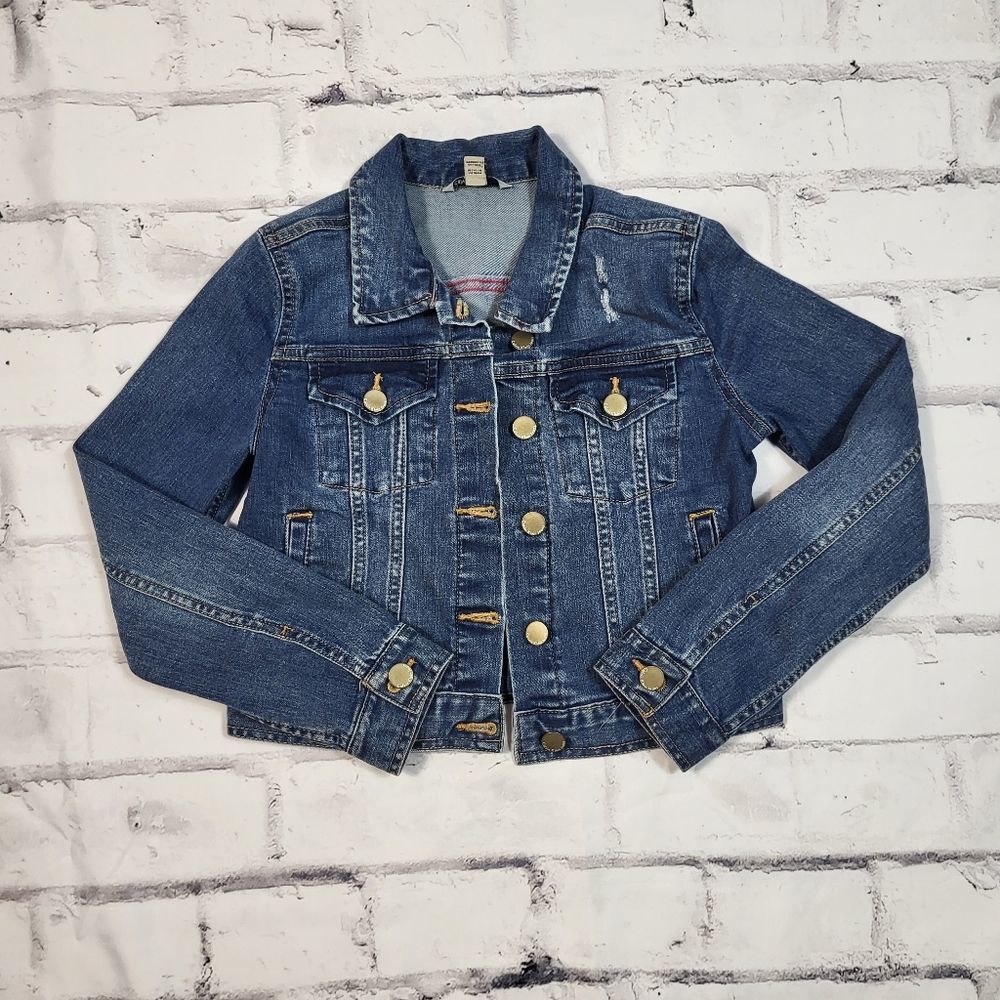 CALVIN KLEIN Girls Denim Button Up Jean Jacket Size 8/10